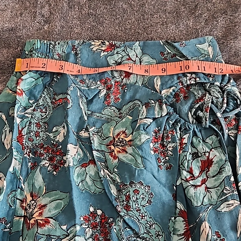 Band Of The  Free B.O.G. Collective,NWT, Celene Teal Floral Layered Skirt,XS